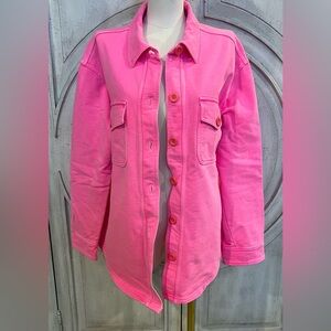 Good American Pink Textured Shacket NWOT-